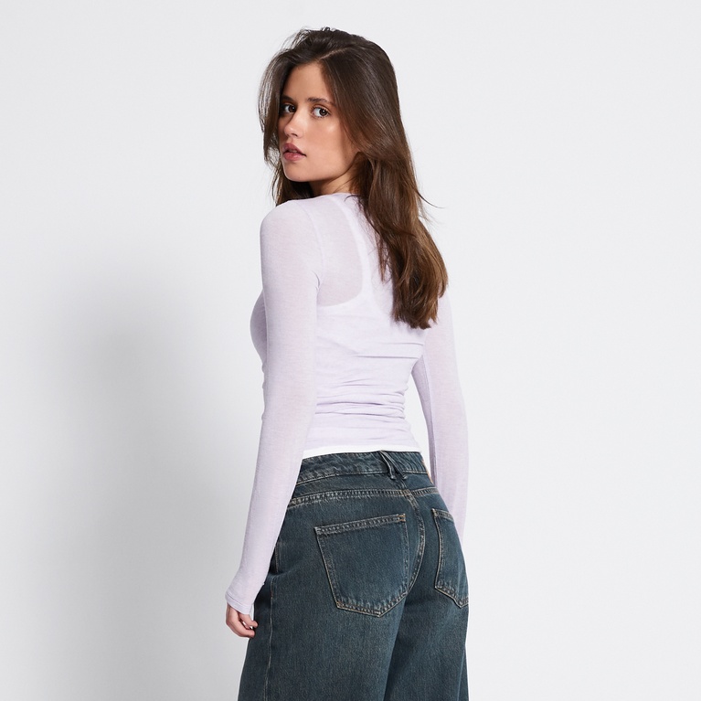 Sheer long-sleeve top "Zinna" Light Purple